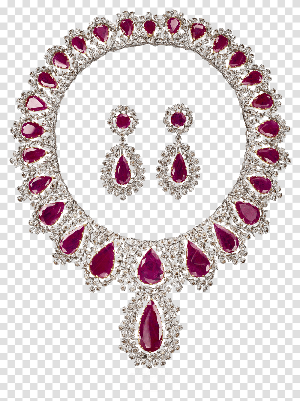 Buccellati Necklaces Regina Set Necklaces Collier Diamanti E Rubini, Accessories, Accessory, Jewelry, Gemstone Transparent Png