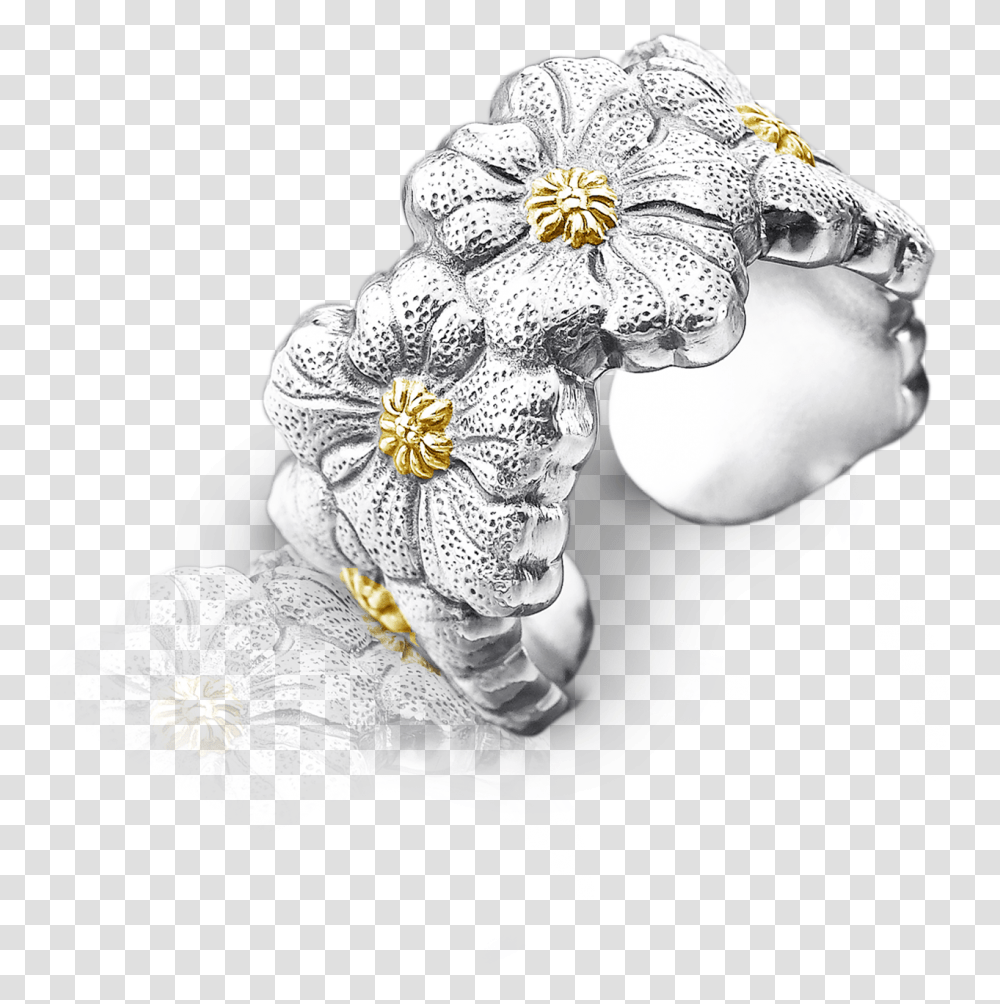 Buccellati Rings Gardenia Eternelle Jewelry Buccellati Silver Ring, Accessories, Accessory, Person, Human Transparent Png