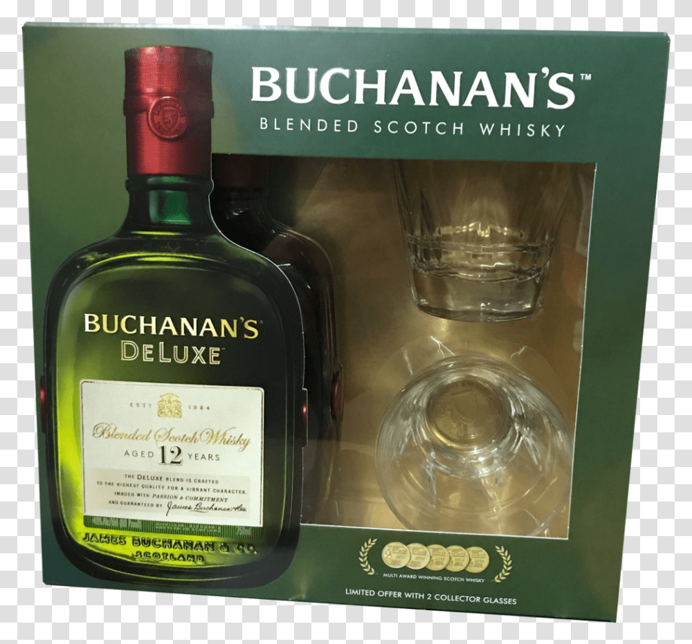 Buchanan S 12 Yr Scotch Wglasses 750ml Buchanan Gift Set, Liquor, Alcohol, Beverage, Drink Transparent Png