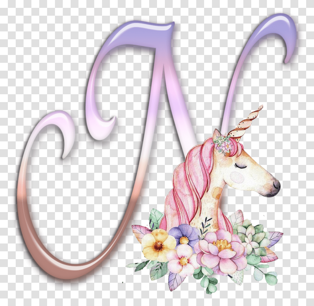Buchstabe Letter N Alphabet Unicorn Happy Birthday, Sink Faucet, Floral Design Transparent Png