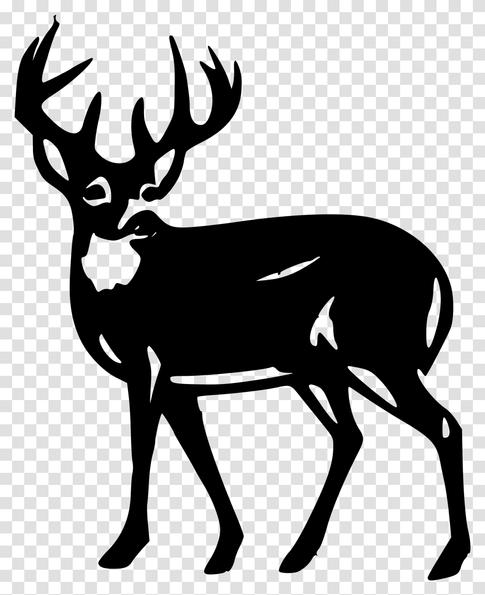 Buck Silhouette Clip Art, Elk, Deer, Wildlife, Mammal Transparent Png