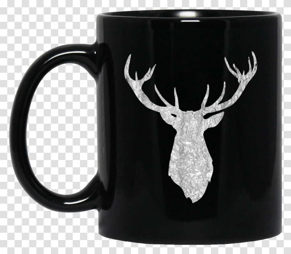 Buck Stag Deer Head Antlers Silver Silhouette 11 Oz White Stag Silhouette, Coffee Cup, Stein, Jug, Antelope Transparent Png