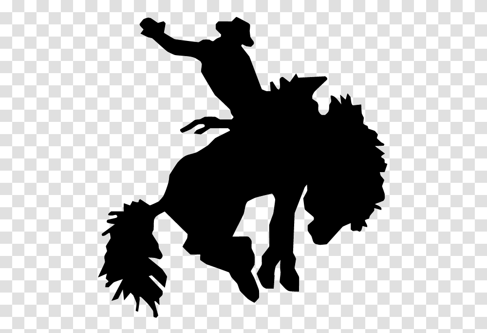 Buck Wild Decal Cowboy On Bucking Horse Clipart, Silhouette, Stencil Transparent Png