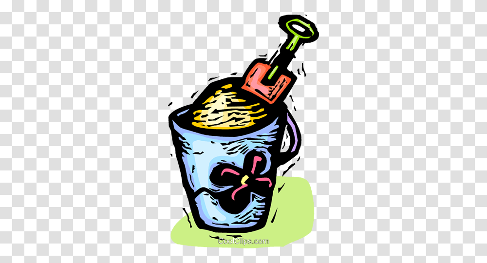 Bucket And Toy Shovel Royalty Free Vector Clip Art Illustration, Poster, Advertisement, Dessert, Food Transparent Png