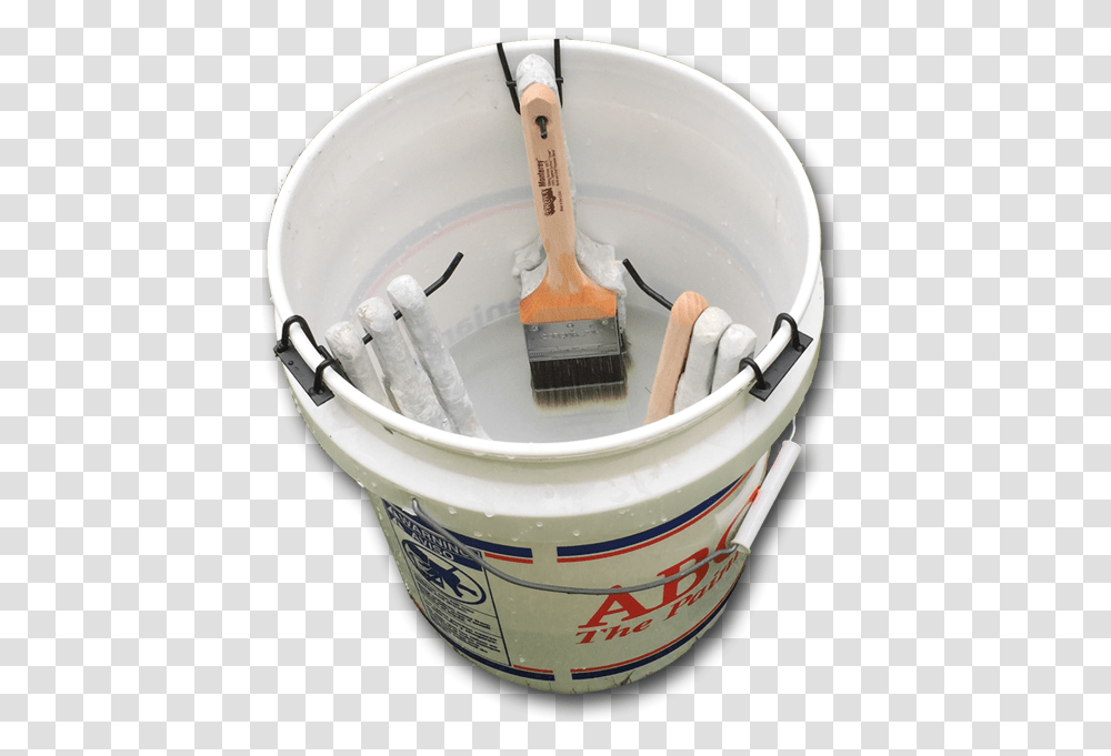 Bucket Holding Paintbrush Water Hangers Networking Cables, Paint Container Transparent Png