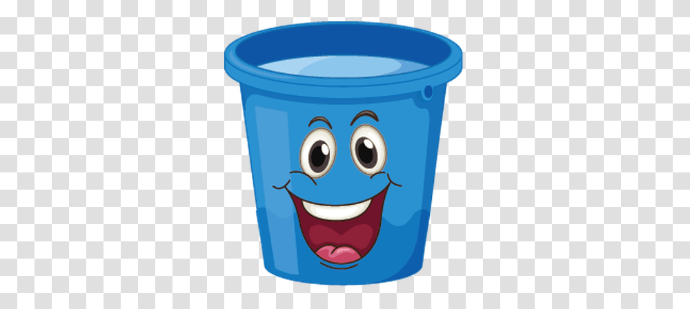 Buckets With Faces Blue Happy Clipart Cartoon Bucket With Face, Jacuzzi, Tub, Hot Tub Transparent Png