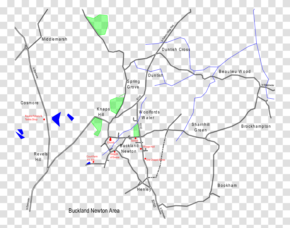 Buckland Newton Sharnhill Green Bookham Duntish Cross Map, Metropolis, Urban Transparent Png