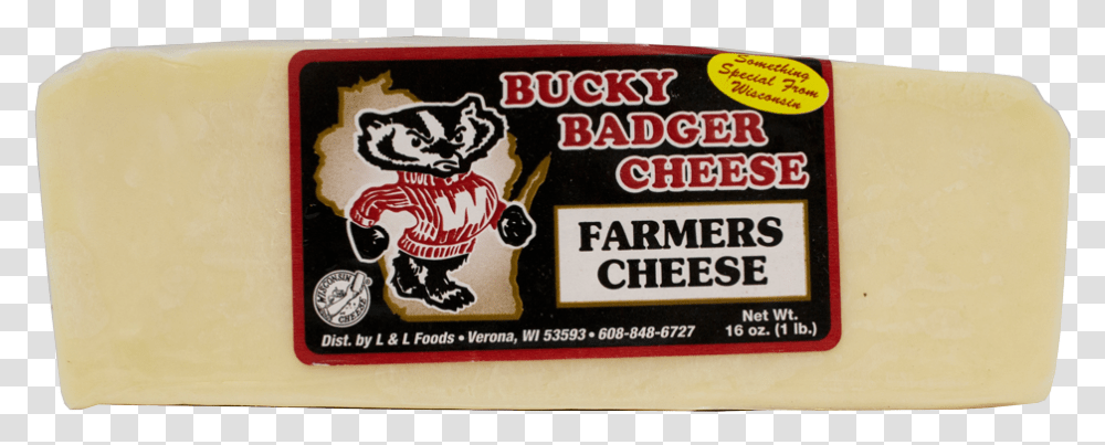 Bucky Badger Farmers Cheese Cheese, Label, Text, Poster, Advertisement Transparent Png