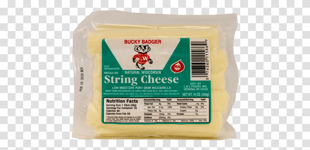 Bucky Badger String Cheese, Food, Box, Butter, Mayonnaise Transparent Png