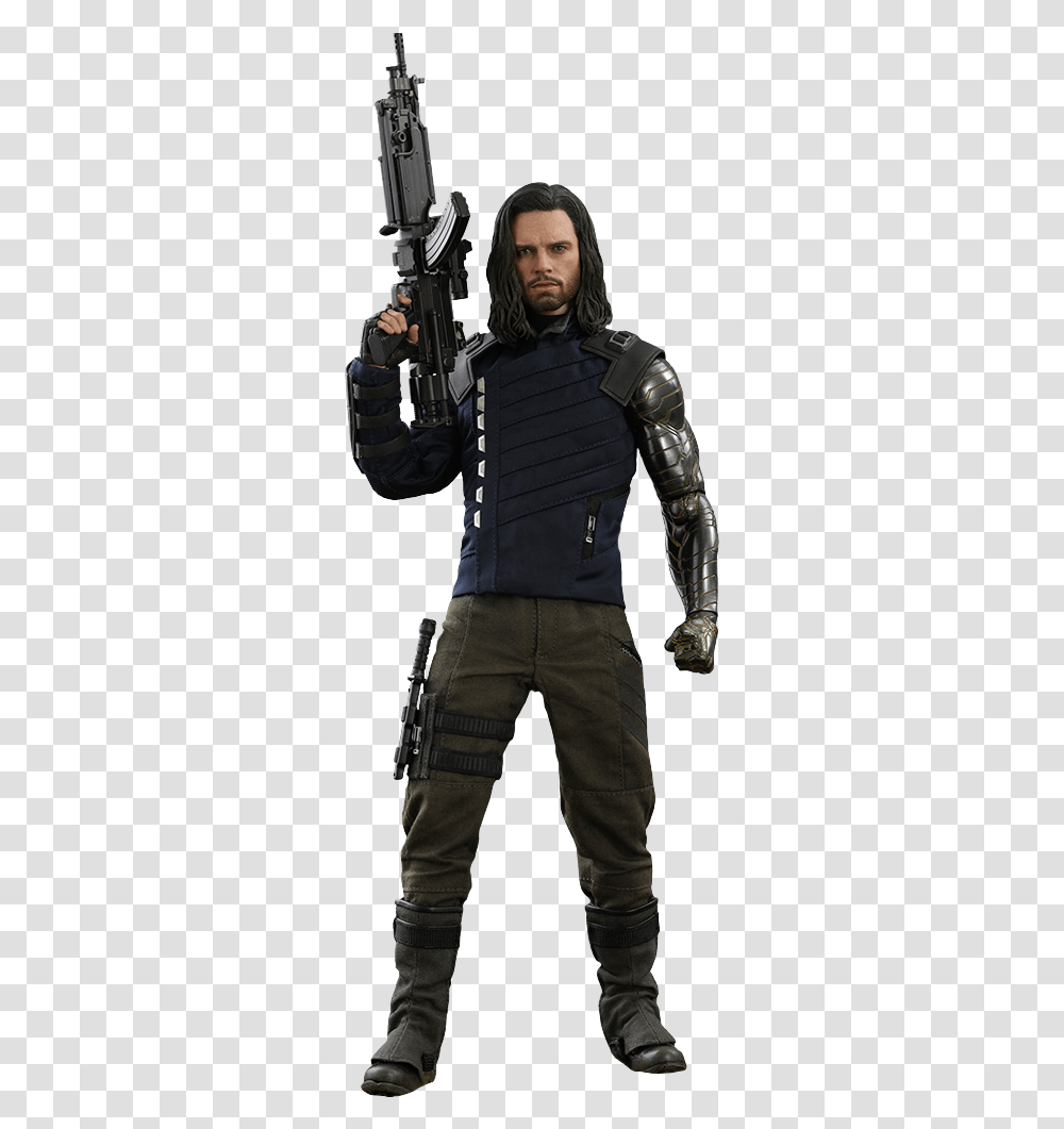 Bucky Infinity War Hot Toys, Apparel, Person, Jacket Transparent Png