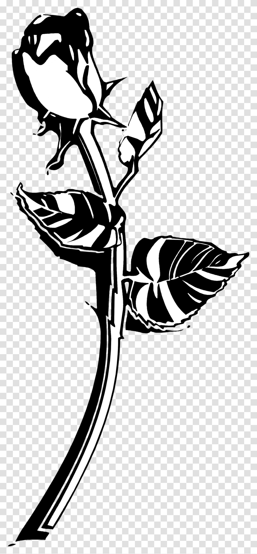 Bud Clipart Black And White Clip Art Images, Stencil, Plant, Flower, Blossom Transparent Png
