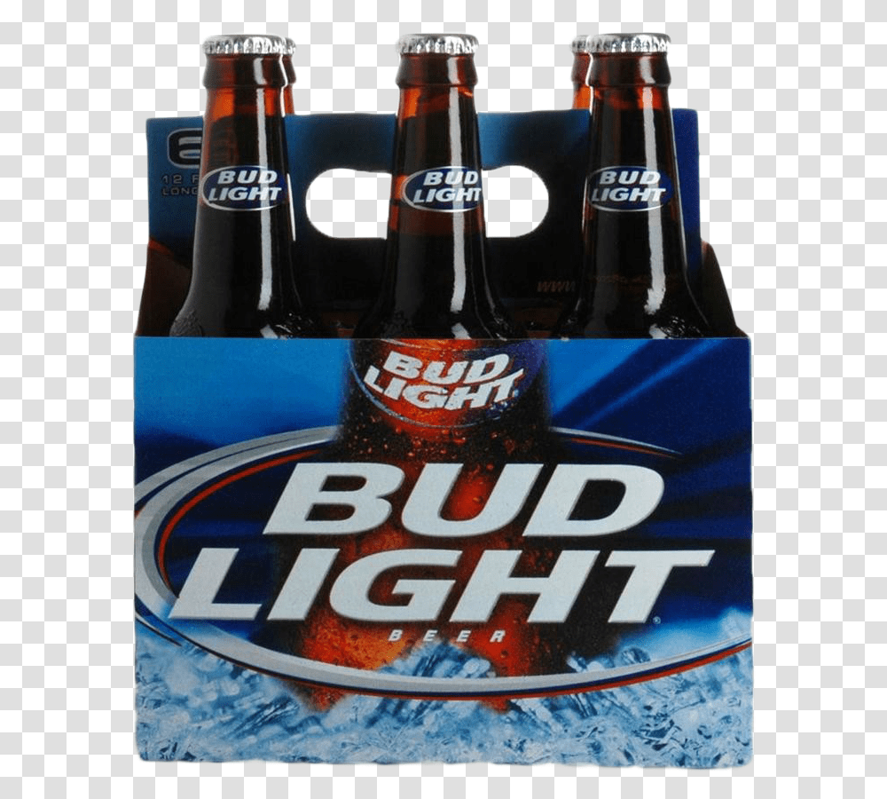 Bud Light 12oz 6pk Bt Bud Light 24pk Bottles, Beverage, Drink, Beer, Alcohol Transparent Png