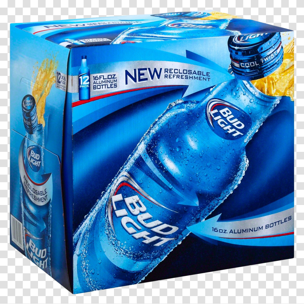 Bud Light Aluminum Bottle, Beverage, Drink, Soda, Mineral Water Transparent Png