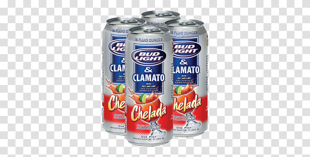 Bud Light Chelada Bud Light Clamato Carbs, Soda, Beverage, Tin, Label Transparent Png