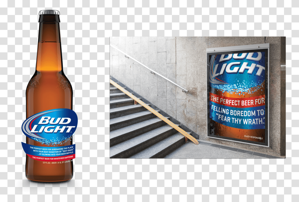 Bud Light Label Josh Reese Budweiser Bottle, Beer, Alcohol, Beverage, Drink Transparent Png