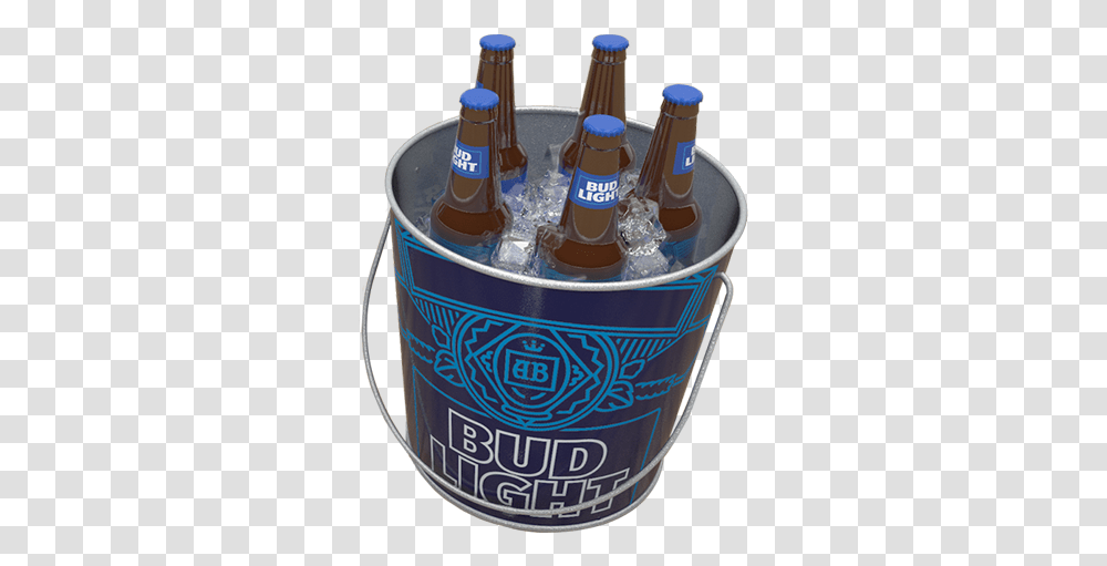 Bud Light Metal Beer Bucket Beer Bottle, Alcohol, Beverage, Drink Transparent Png