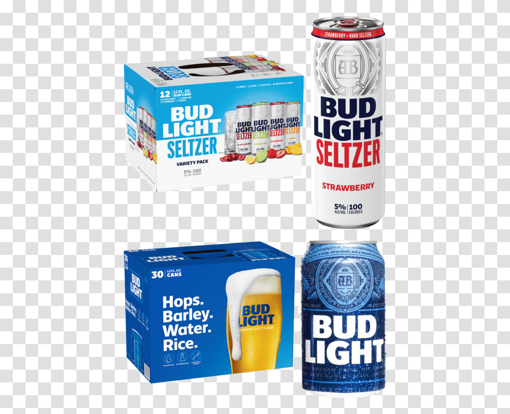 Bud Light Party Pack Snacks Drinks Bud Light 15 Pack, Alcohol, Beverage, Wristwatch, Tin Transparent Png