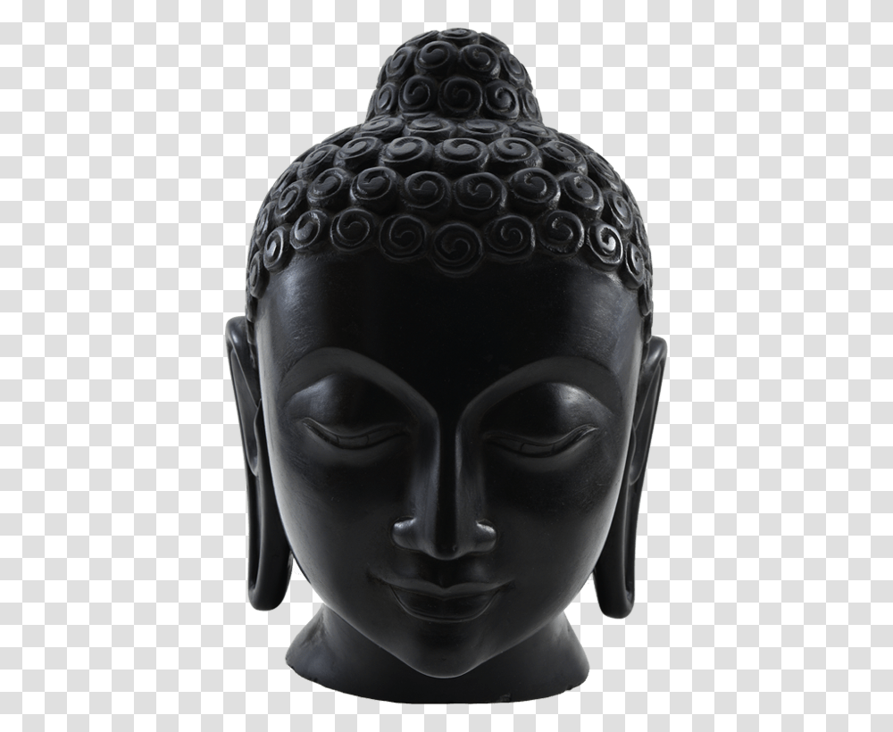 Buddha Black Stone Buddha Head Statue, Worship, Helmet Transparent Png