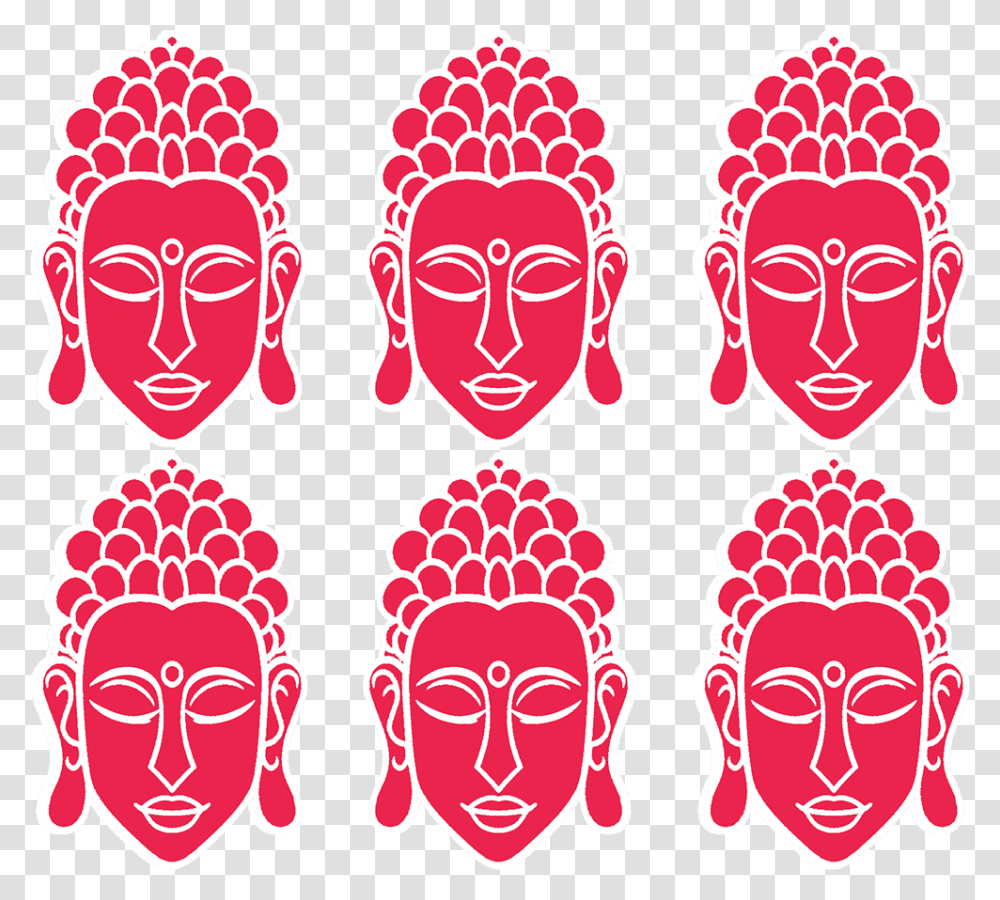 Buddha Face Vector Textile Print Illustration, Hair, Plant, Label, Flower Transparent Png