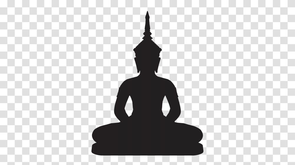 Buddha Statue Silhouette Clip Art, Person, Human, Kneeling, Worship Transparent Png