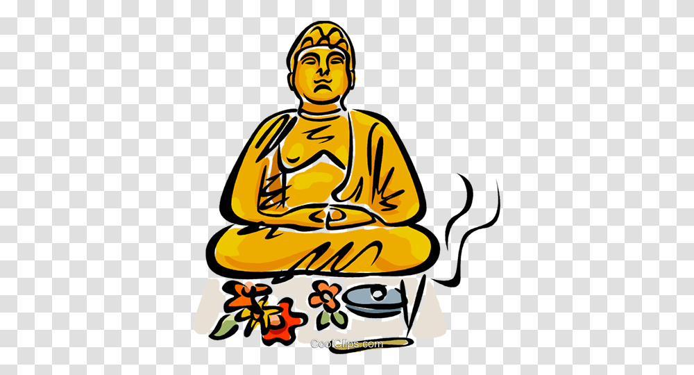 Buddha With Flowers And Incense Royalty Free Vector Clip Art, Worship, Person, Human, Poster Transparent Png