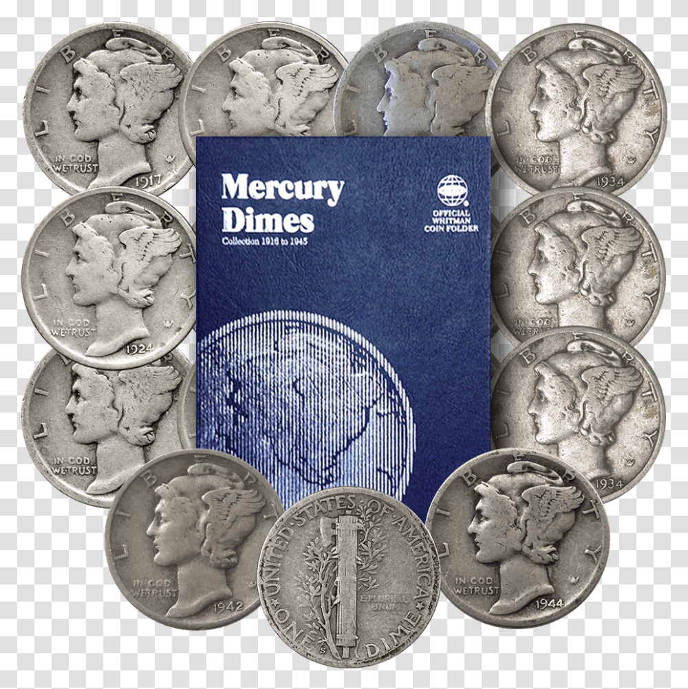 Budding Collectors Mercury Dime Starter Set Cash, Nickel, Coin, Money, Passport Transparent Png