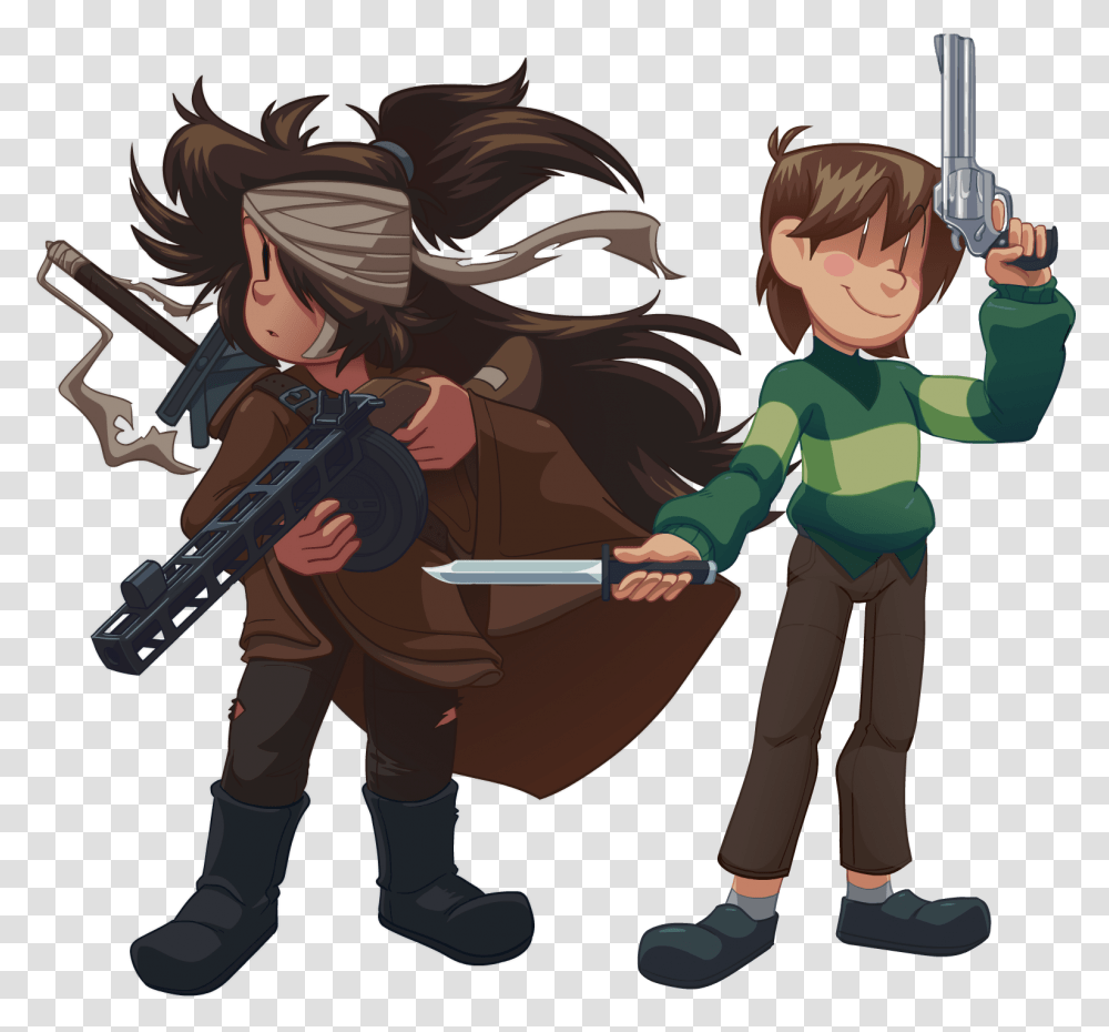 Buddy And Chara Lisa The Painful Undertale, Person, Duel, Knight, Guitar Transparent Png