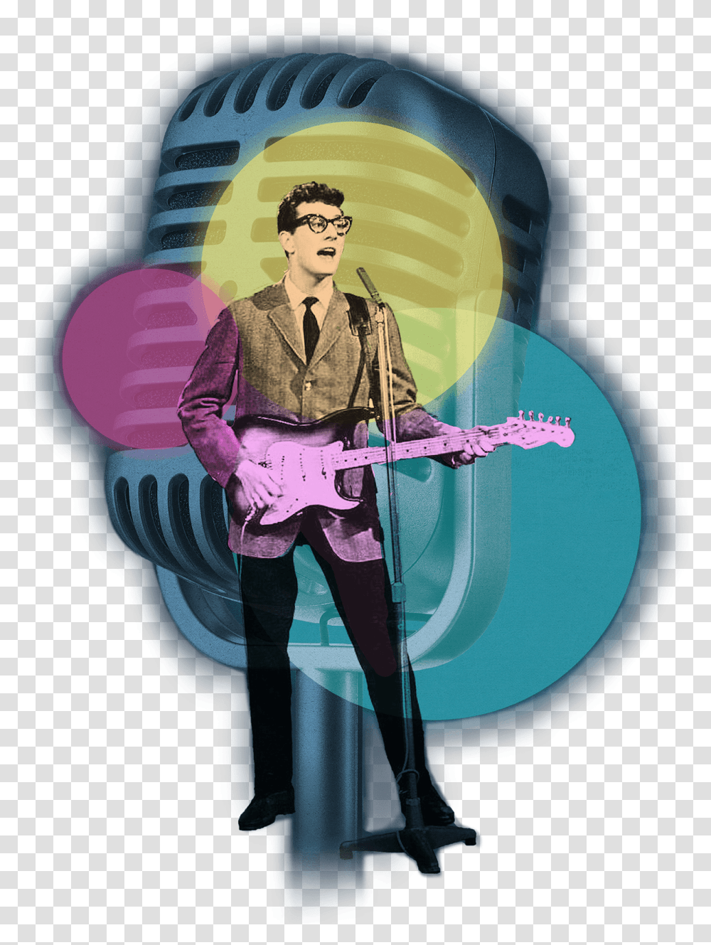 Buddy Holly Poster, Guitar, Leisure Activities, Musical Instrument, Person Transparent Png