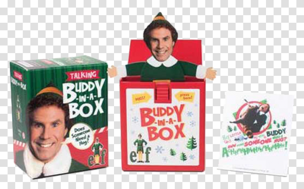 Buddy In A Box Elf Download Elf Talking Buddy In A Box Quotquotdoes Somebody Need A, Person, Human, Meal, Food Transparent Png