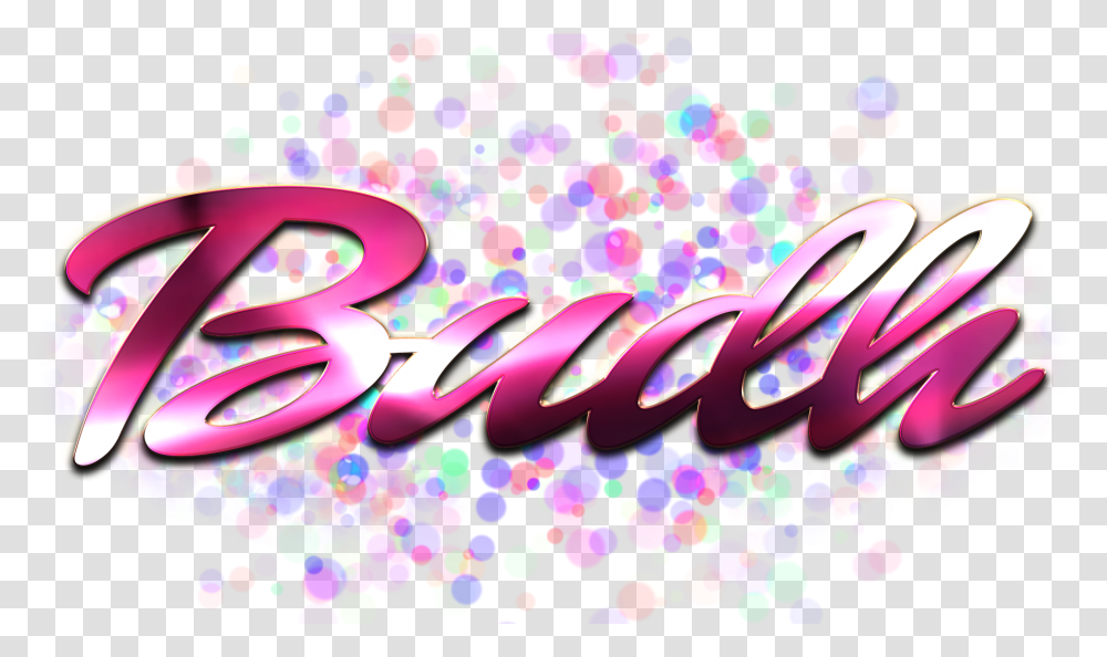 Budh Name Logo Bokeh, Confetti, Paper, Light Transparent Png