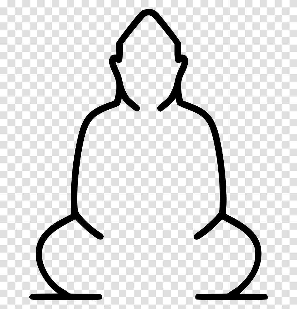 Budha White Buddha Icon, Silhouette, Stencil, Penguin, Bird Transparent Png