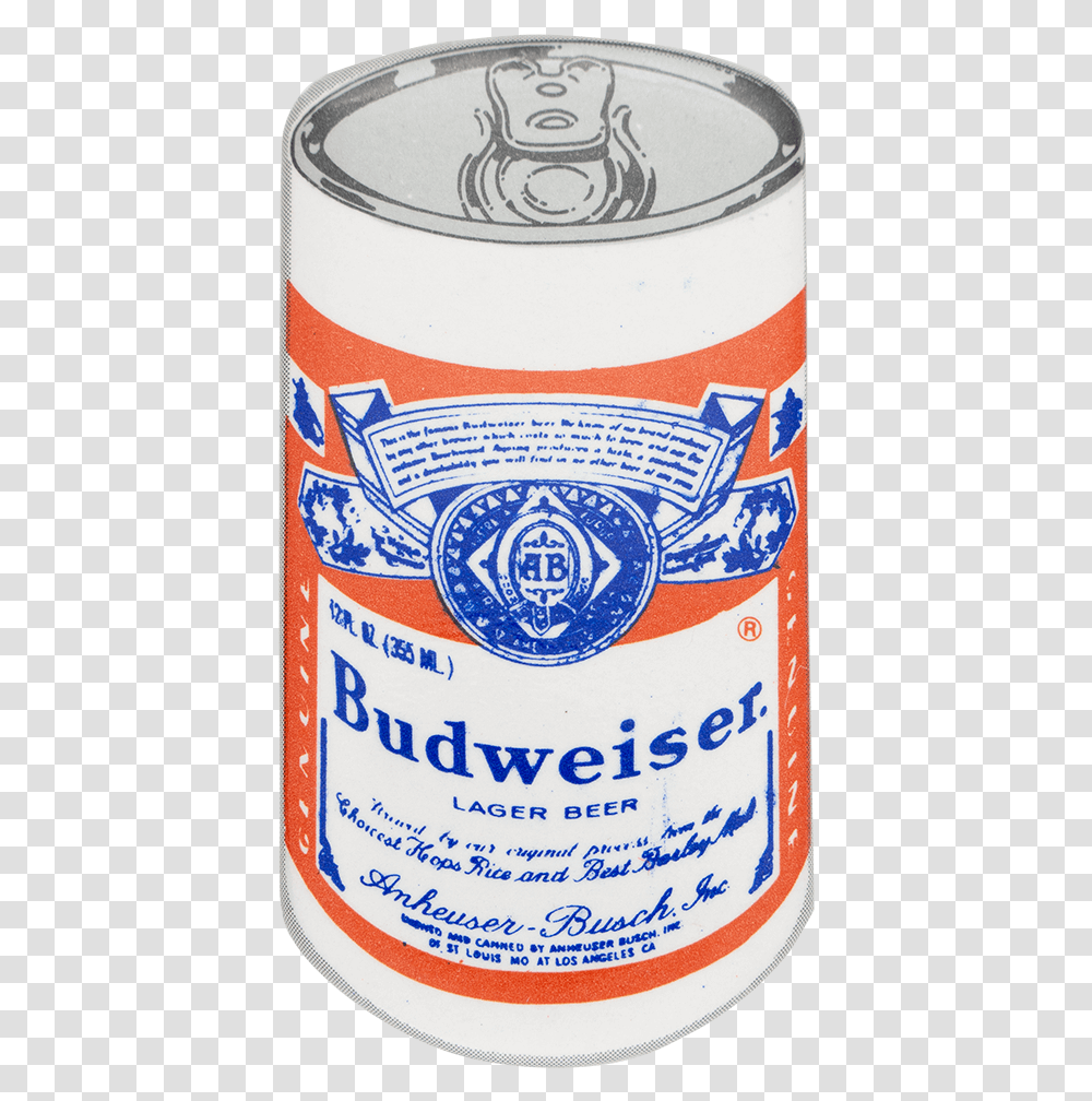 Budweiser Can Beer Button Museum Budweiser Can Cartoon, Alcohol, Beverage, Drink, Label Transparent Png