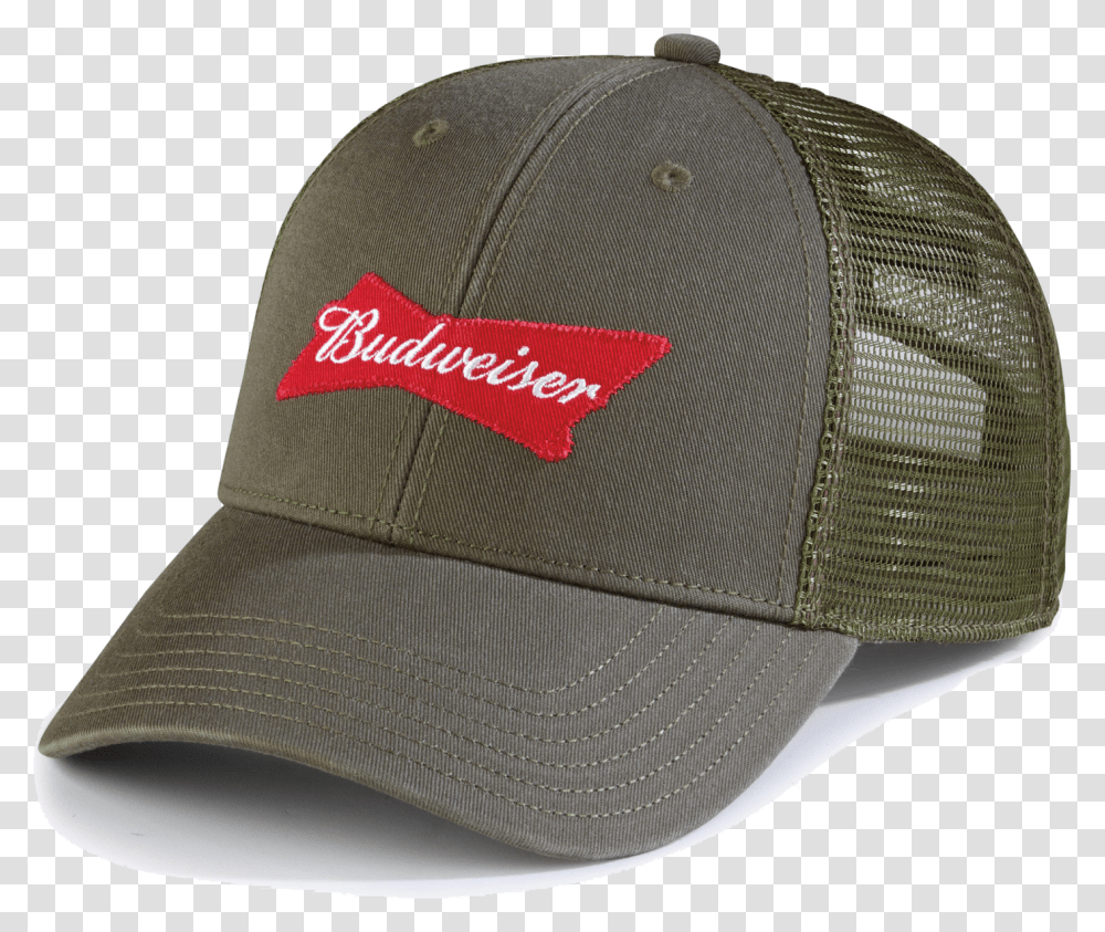 Budweiser Green Military Cap, Apparel, Baseball Cap, Hat Transparent Png