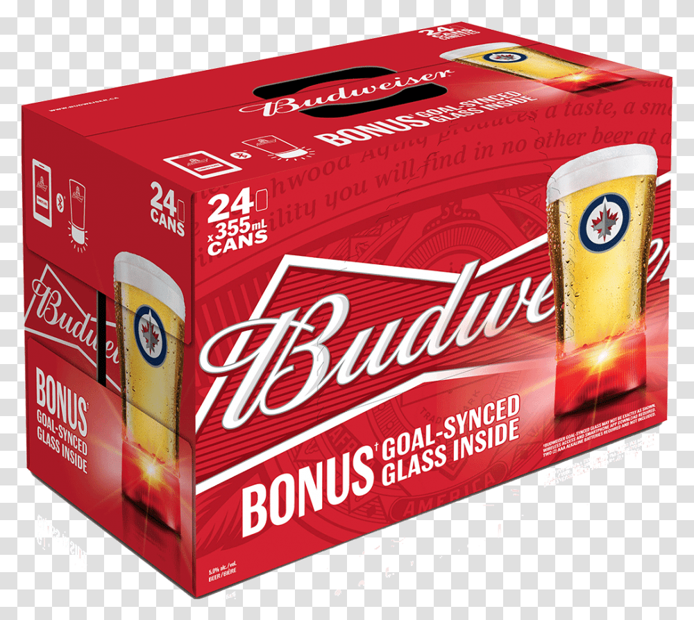 Budweiser Winnipeg Jets Pack With Red Light Goal Synced, Box, Carton, Cardboard, Monitor Transparent Png