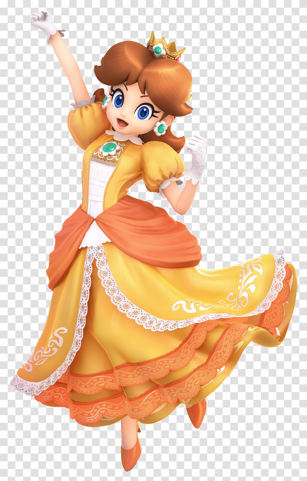 Buff Arms Princesa Daisy Smash, Figurine, Costume, Person, Human Transparent Png