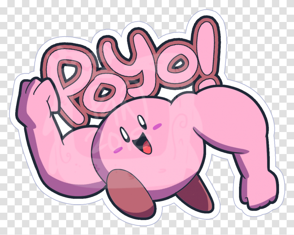 Buff Kirby Sticker Kirby Sticker, Doodle, Drawing, Heart Transparent Png