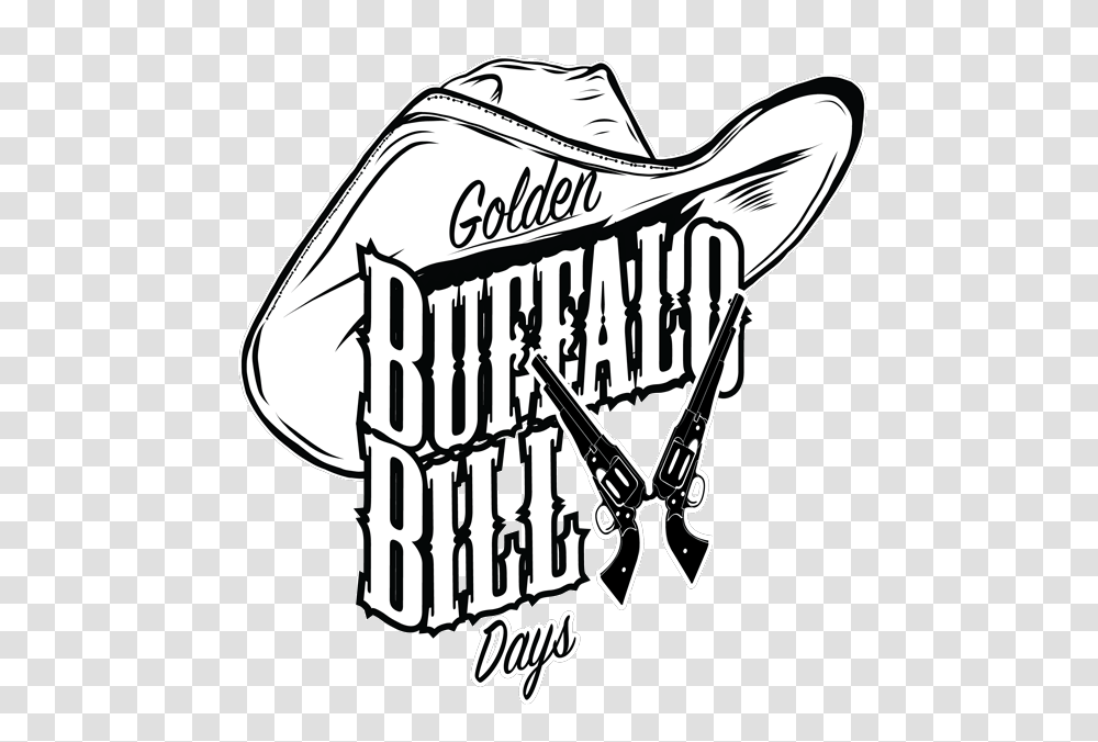 Buffalo Bill Clipart Black And White, Apparel, Cowboy Hat, Weapon Transparent Png