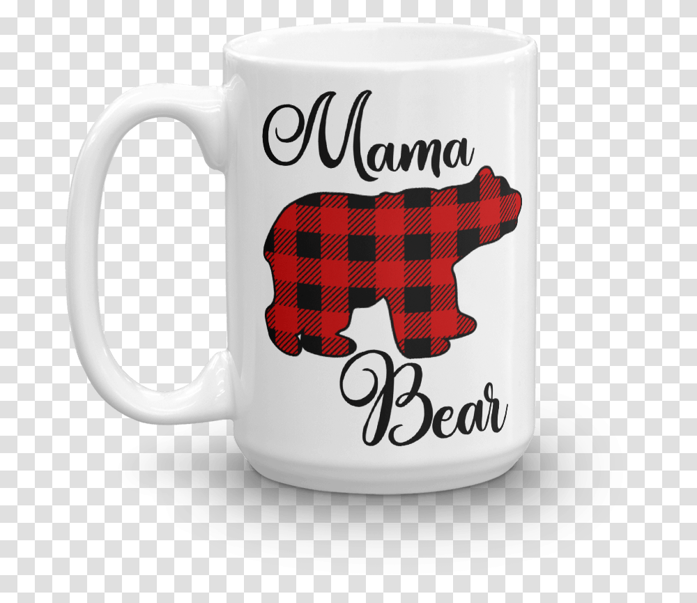 Buffalo Check Mama Bear Mug Mug, Coffee Cup, Birthday Cake, Dessert, Food Transparent Png