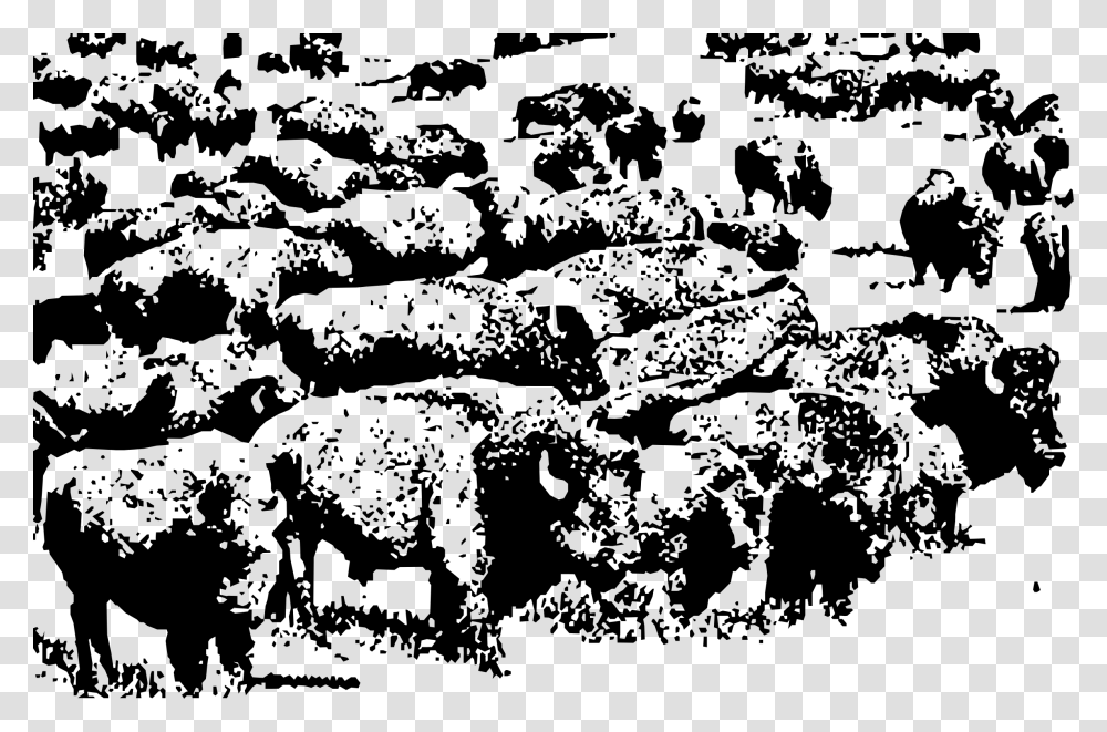 Buffalo Herd Clip Arts Buffalo Herd Black And White, Gray, World Of Warcraft Transparent Png