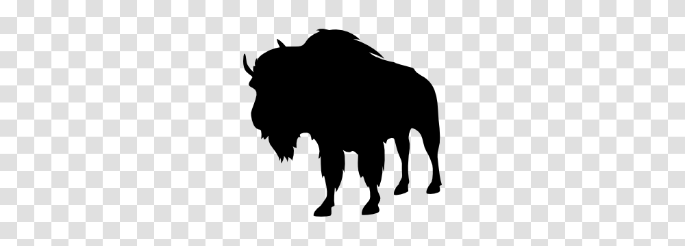 Buffalo Standing Sticker, Silhouette, Horse, Mammal, Animal Transparent Png