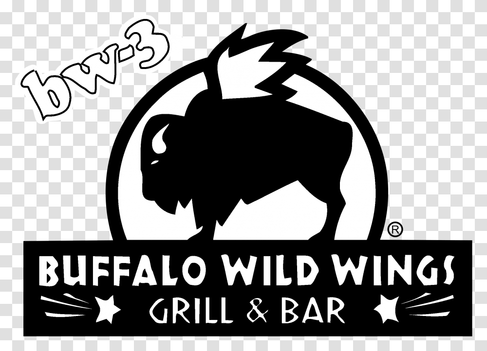 Buffalo Wild Wings Logo Black Buffalo Wild Wings Logo, Stencil, Trademark, Batman Logo Transparent Png