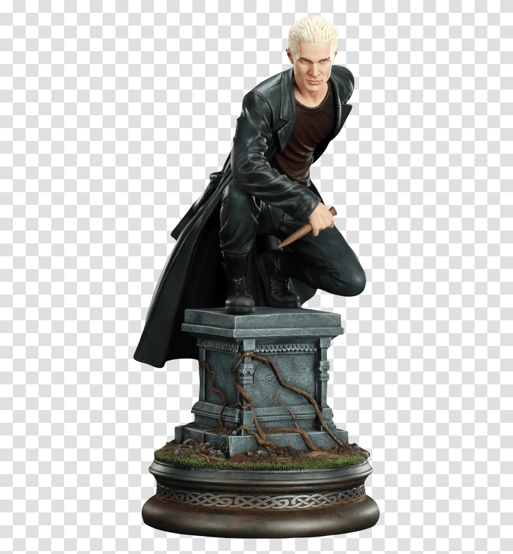 Buffy The Vampire Slayer Statue Spike, Person, Figurine, Coat Transparent Png