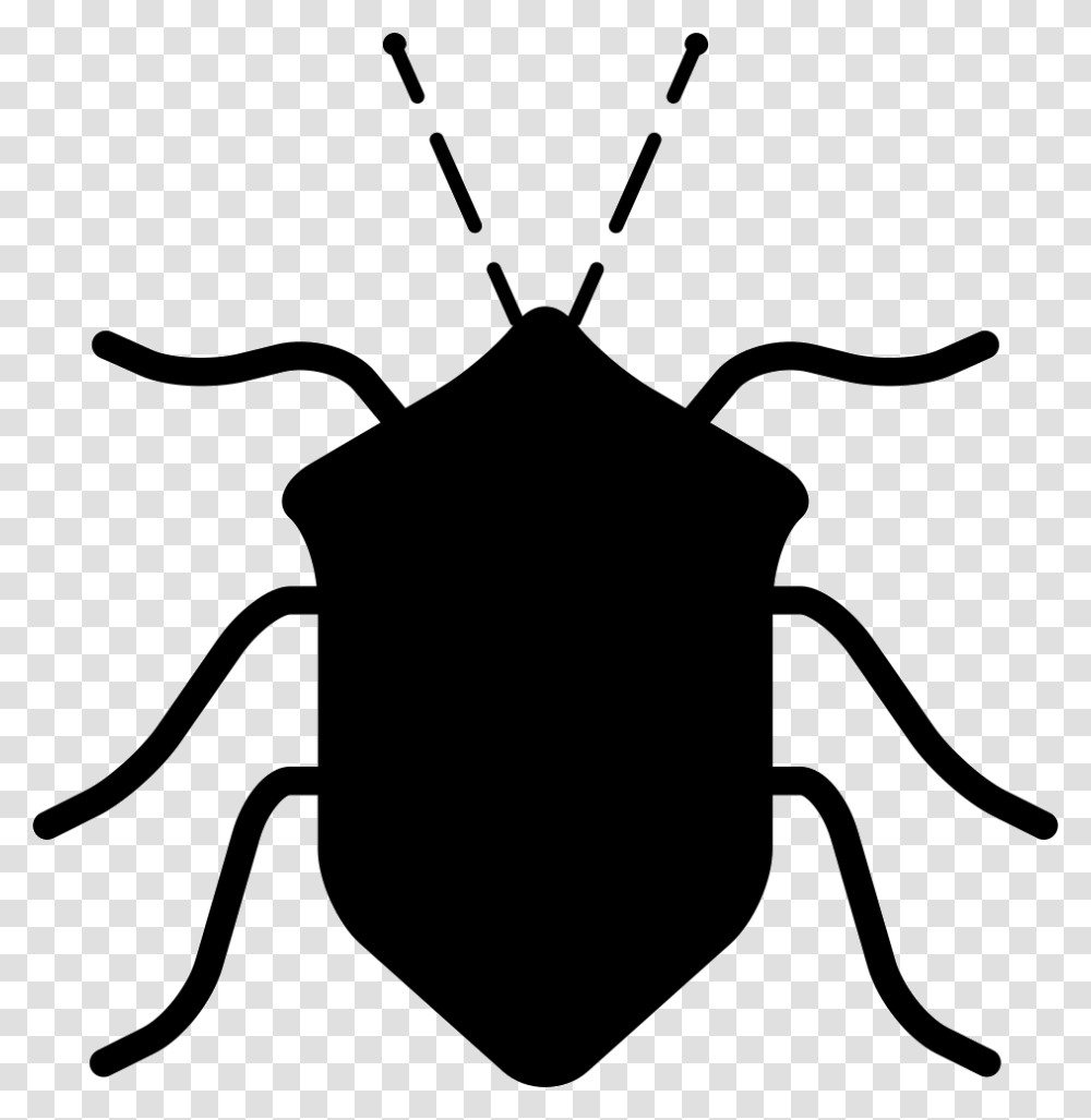 Bug Black Insect Shape From Top View Icon Free Download, Invertebrate, Animal, Cockroach, Antelope Transparent Png