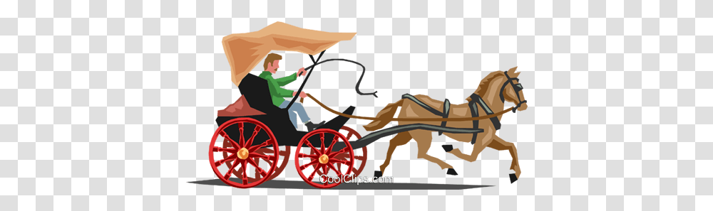 Buggy With Horse Royalty Free Vector Clip Art Illustration, Carriage, Vehicle, Transportation, Nature Transparent Png