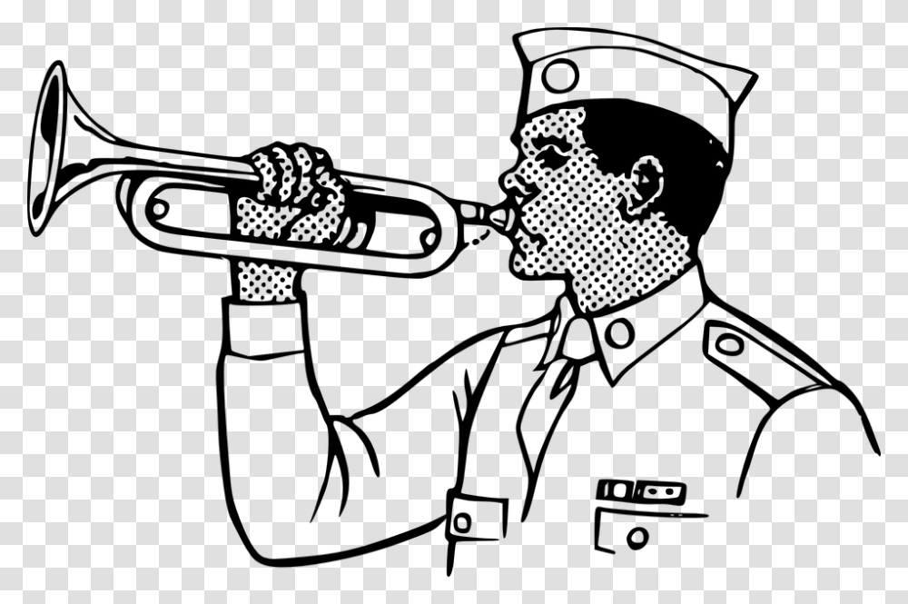 Bugle Instrument Soldier Military Trumpet Scout Bugle Player Clipart, Gray, World Of Warcraft Transparent Png