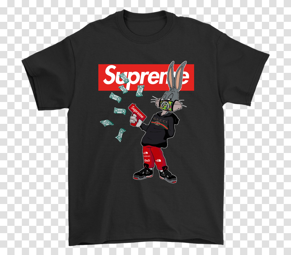 Bugs Rabbit Supreme And Supreme Gucci Bugs Bunny, Apparel, T-Shirt, Person Transparent Png