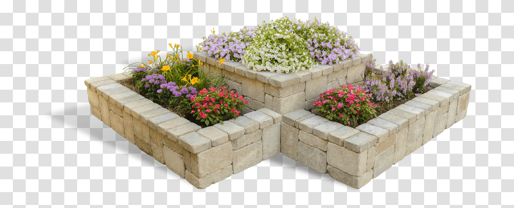 Build With Euro Exteriorscape Flower Garden Plan, Plant, Outdoors, Flagstone, Geranium Transparent Png
