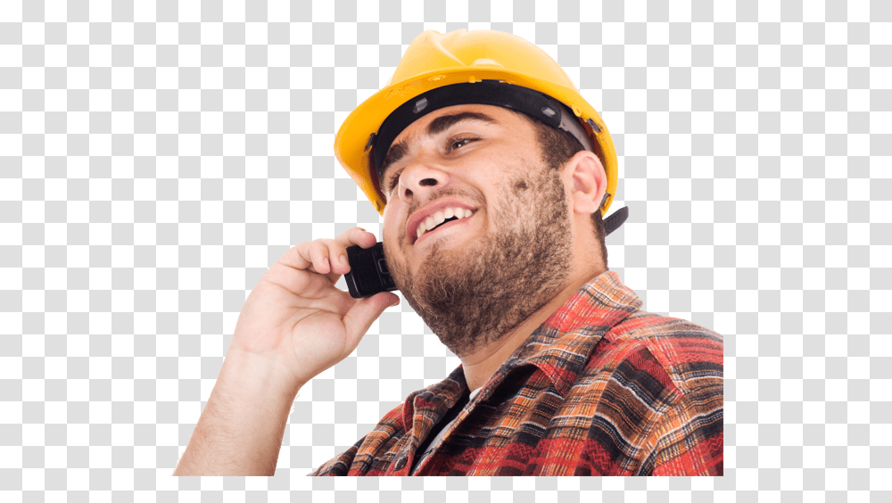 Builder Image Worker Call, Apparel, Helmet, Person Transparent Png