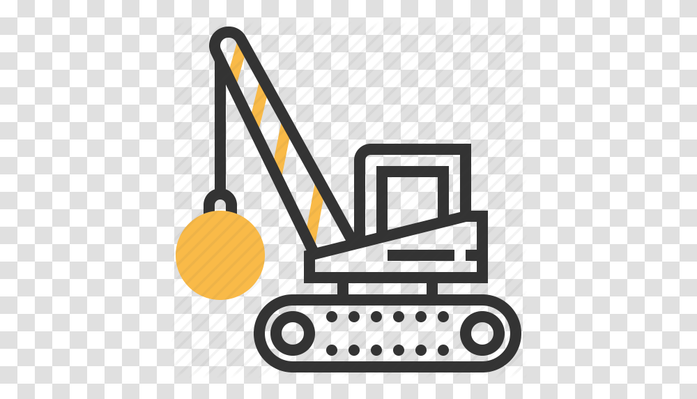Building Car Construction Crane Demolition Icon, Lighting, Tool, Transportation, Vehicle Transparent Png