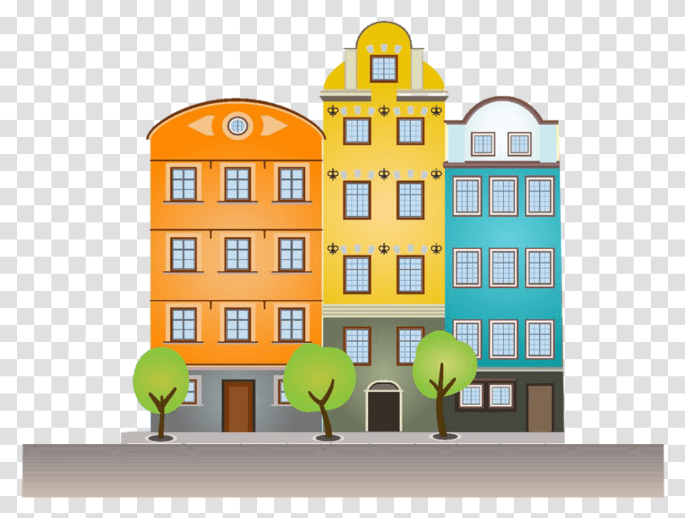 Building City Of Illustration Architecture The Cartoon Building Cartoon Images, Downtown, Urban, Housing, Mansion Transparent Png